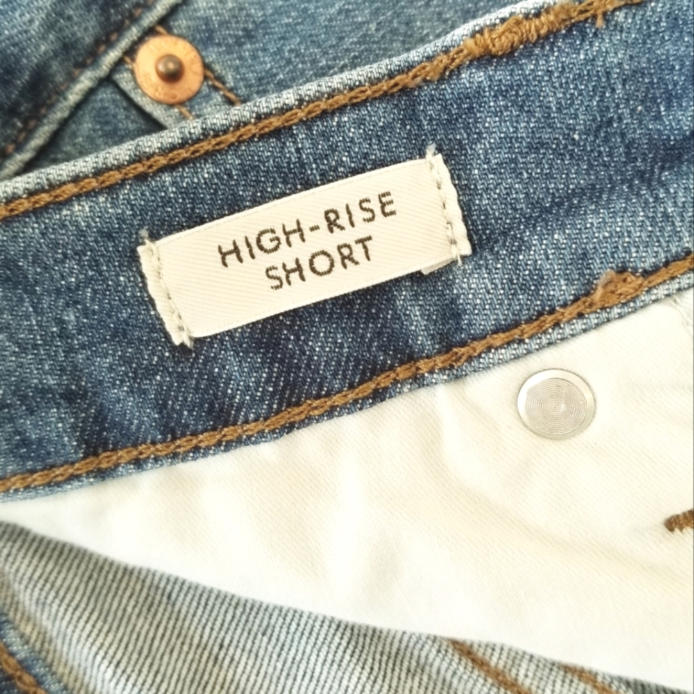 J Crew Women's High Rise High Waist Denim Blue Jean Shorts Zip-up sz 26 EUC - Picture 15 of 16
